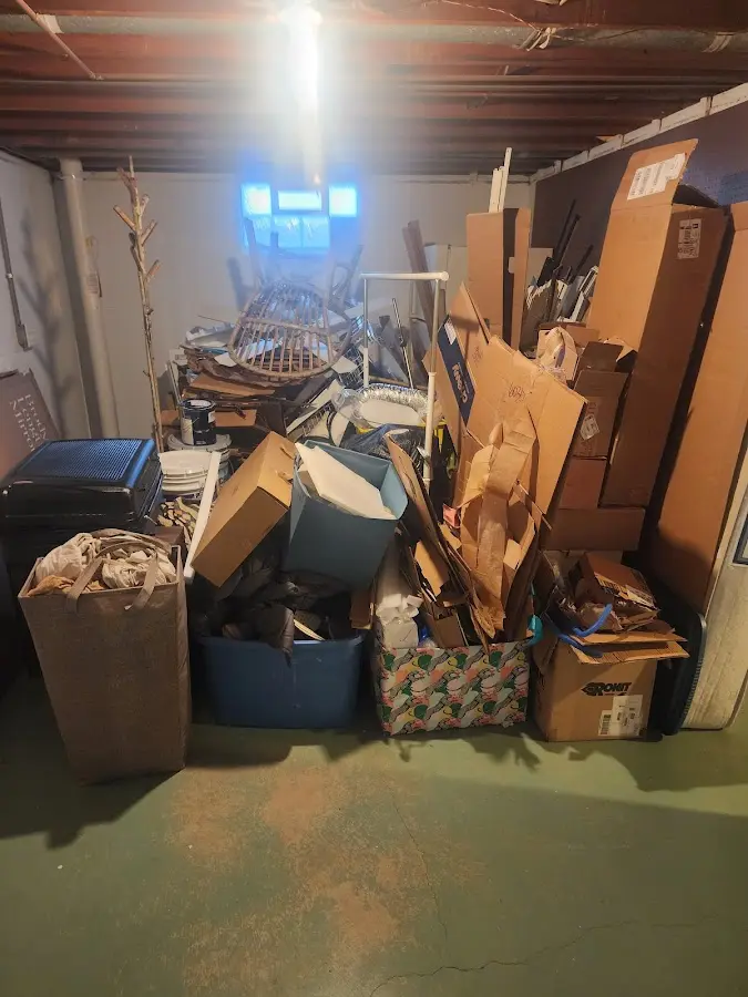 Roll-off dumpster container at job site for 4 Yard Dumpster Rental in Elizabeth